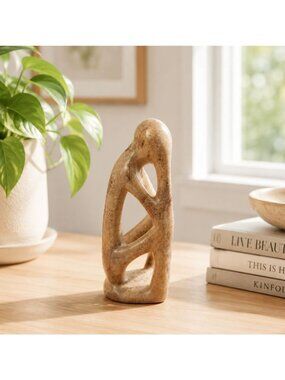 Abstract Natural Stone Figurine - Modern Handmade Sculpture With Unique Design -